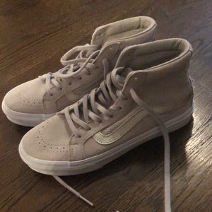Suede beige high top vans